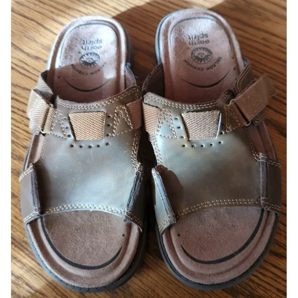 EARTH SPIRIT Men's Brown Cushion Sandals Size 8 Summer Festival BBQ‎ Beach Party